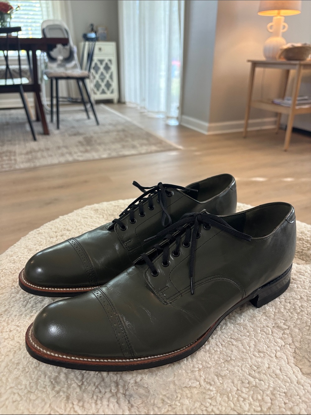 NEW Stacy Adams Madison gray  / grey Cap Toe Oxfords 10 D